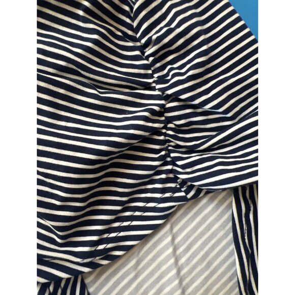 Violet & Ruby Maternity Top M Navy White Stripe 3/4 Sleeve Stretch NWT - Picture 8 of 9